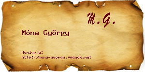 Móna György névjegykártya